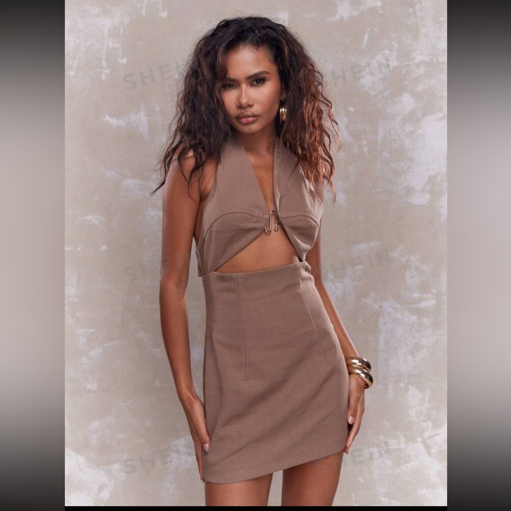 Halter Cutout Mini Dress